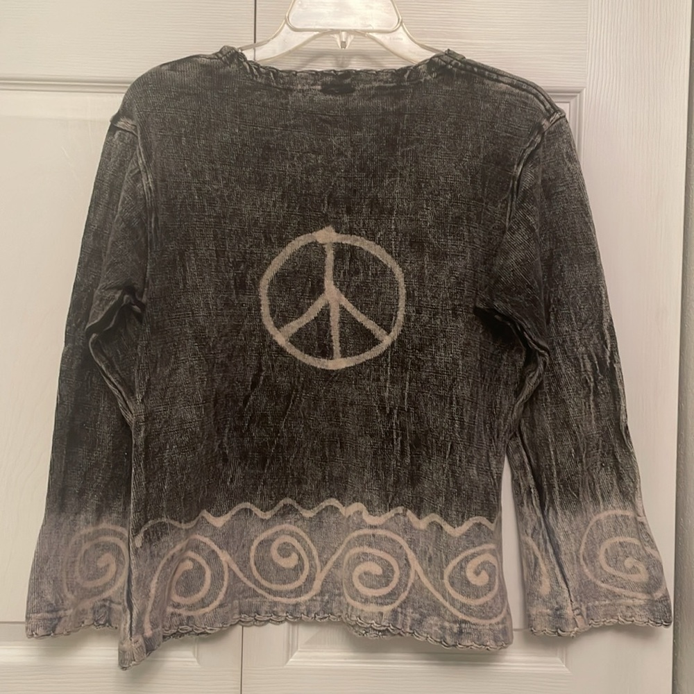 CHEPPU Peace Sign Symbol  Pullover Sweater Medium Made in Nepal - Picture 5 of 10